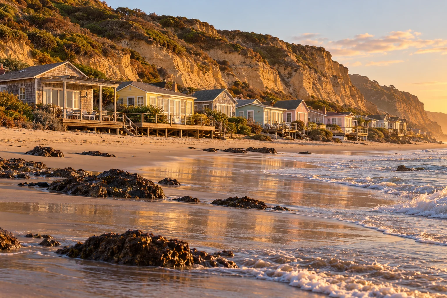 AI-created interpretation of Crystal Cove, Newport Beach