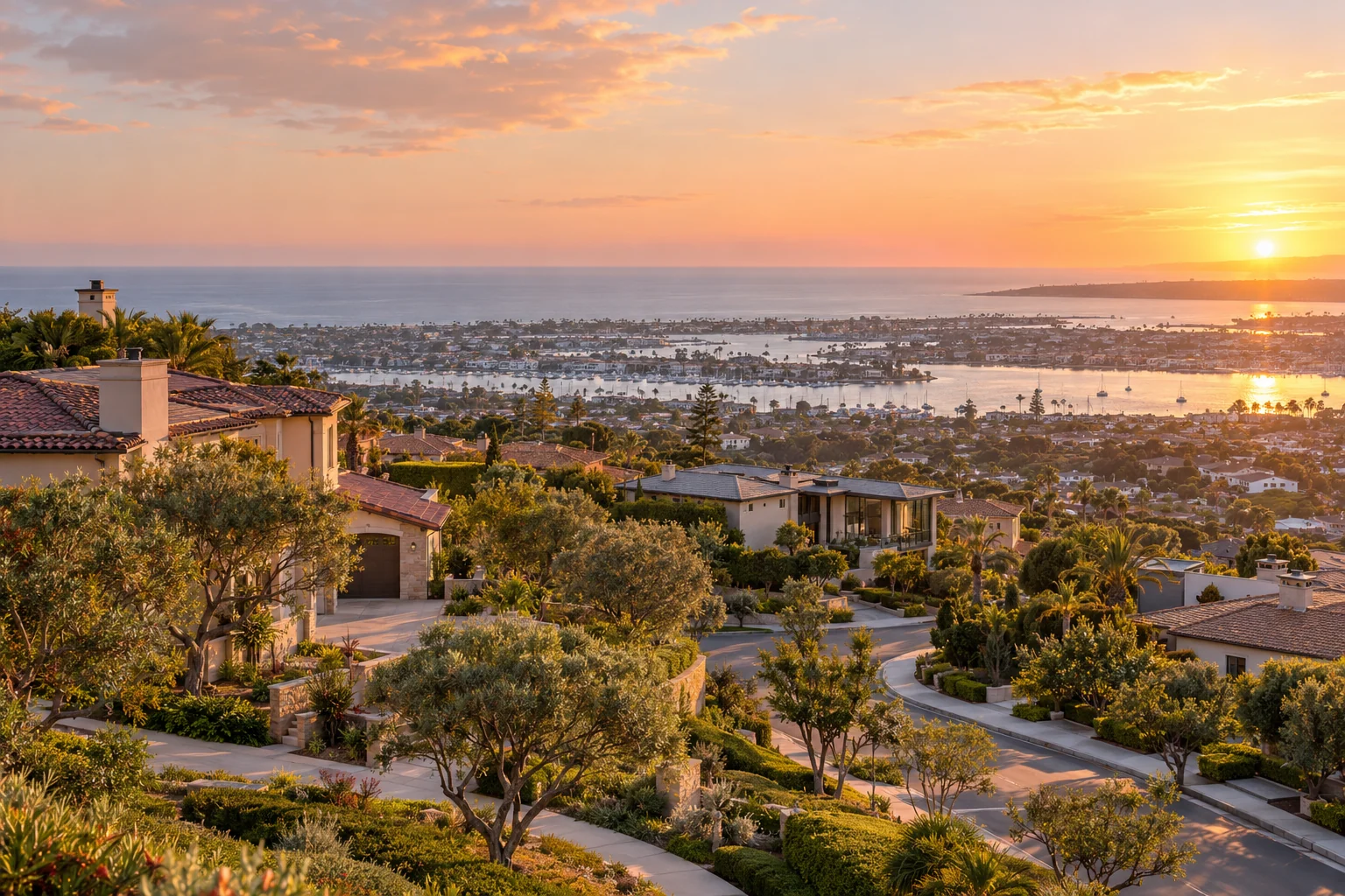 AI-created interpretation of Harbor Ridge, Newport Beach