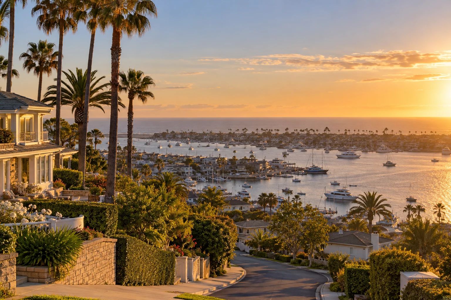 AI-created interpretation of Newport Heights, Newport Beach