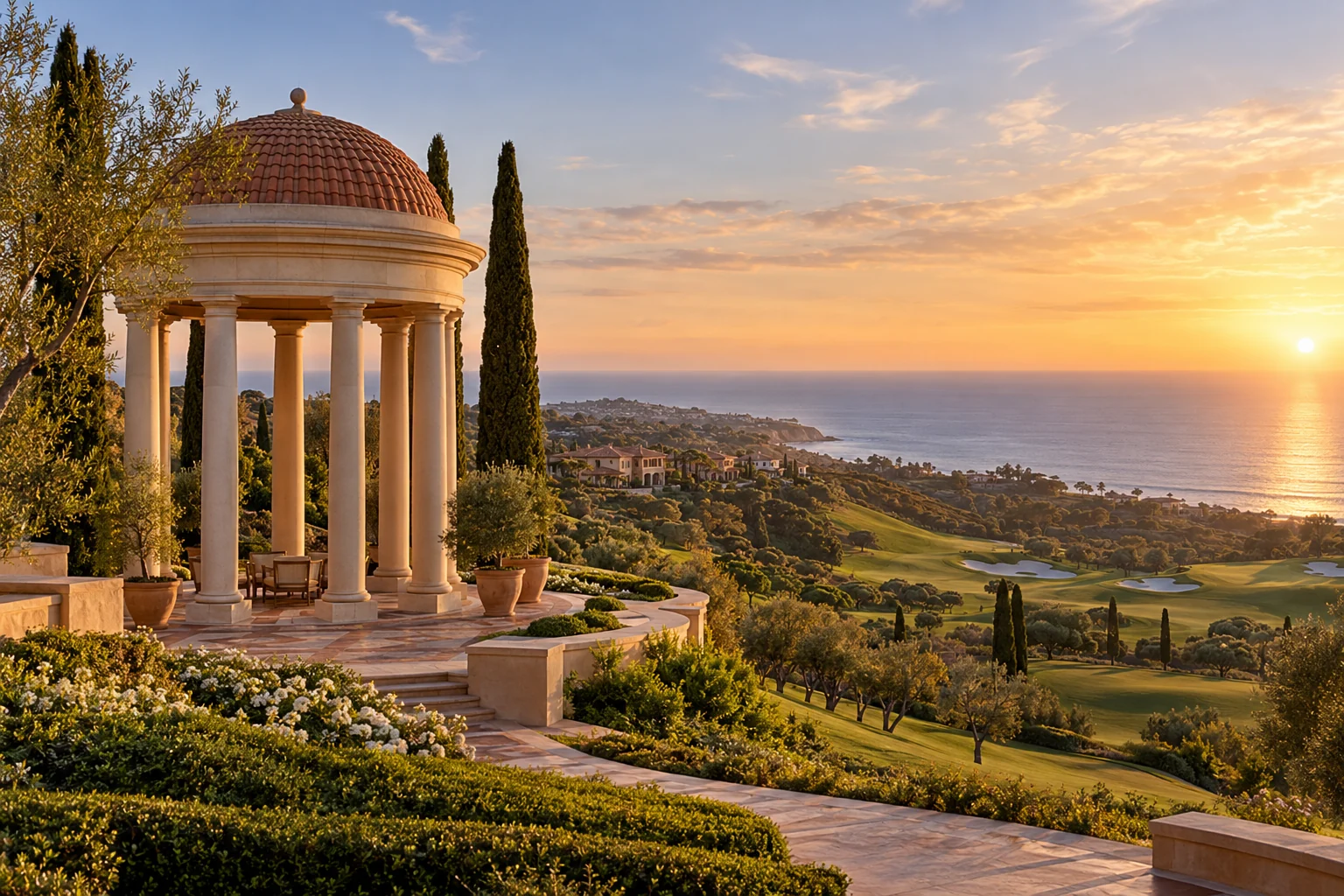 AI-created interpretation of Pelican Hill, Newport Beach